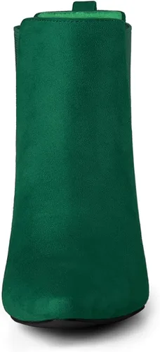 Miniatura 2 de Allegra K Botas Chelsea con tacón de bloque y punta puntiaguda para mujer