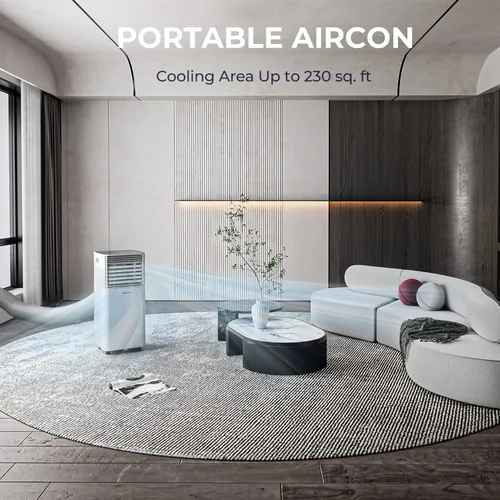 Miniatura 9 de COSTWAY - Aire acondicionado portátil, unidad de aire acondicionado de 8000 BTU para espacios de hasta 230 pies cuadrados, con control remoto
