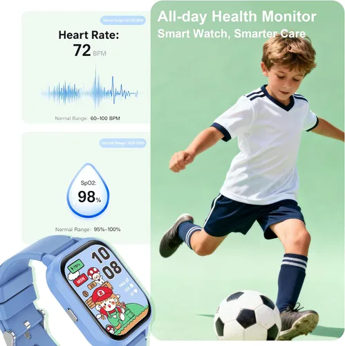 Miniatura 6 de Reloj inteligente para adolescentes y niños, 1.8 pulgadas IP68 para niños y niñas, seguimiento de actividad física, uso dual independiente