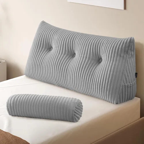 Miniatura 21 de Z-hom Almohada de cuña grande para cabecero, almohada triangular para cabecero tamaño king, almohada de lectura para cama con una almohada enrollada