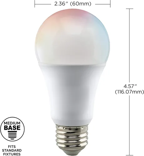 Miniatura 2 de Satco S11254 Starfish - Bombilla LED inteligente A19 de 10 vatios que cambia de color, funciona con Siri, Alexa, Google Assistant, SmartThings