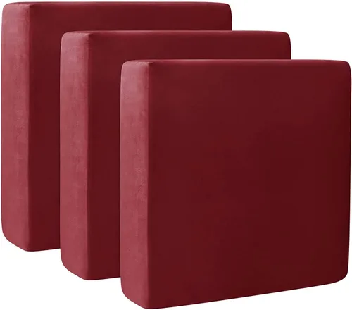 Miniatura 26 de Fundas de cojín de terciopelo para sofá, funda elástica para cojín de sofá suave, protector de muebles extraíble y lavable para sala de estar, Negro