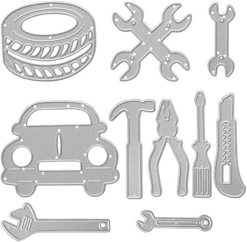Miniatura 5 de Herramientas de reparación, herramienta de mantenimiento de troqueles de martillo de automóvil, troqueles para hacer tarjetas, Día del Padre
