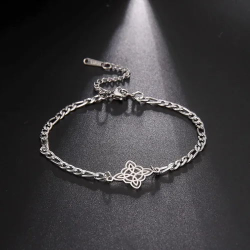Miniatura 28 de Pulsera de nudo de bruja, nudo celta, símbolo de Wicca pagana, nudo mágico, pulsera de joyería de brujería, pulsera de acero inoxidable ajustable