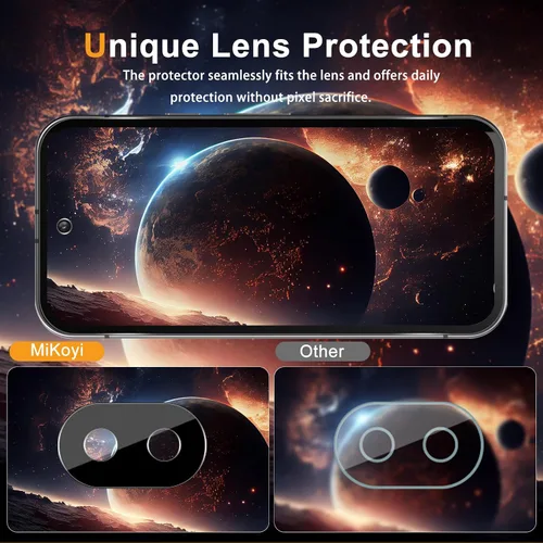 Miniatura 3 de Protector de pantalla de privacidad para Google Pixel 9A 5G, película protectora de vidrio templado de dureza 9H [paquete de 2+2] protector de lente