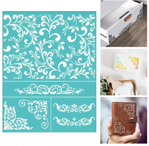 Miniatura 10 de 2 plantillas a cuadros de búfalo reutilizables, serigrafía autoadhesiva, impresión de 8.5 x 11 pulgadas, para pintar azulejos de pared de madera