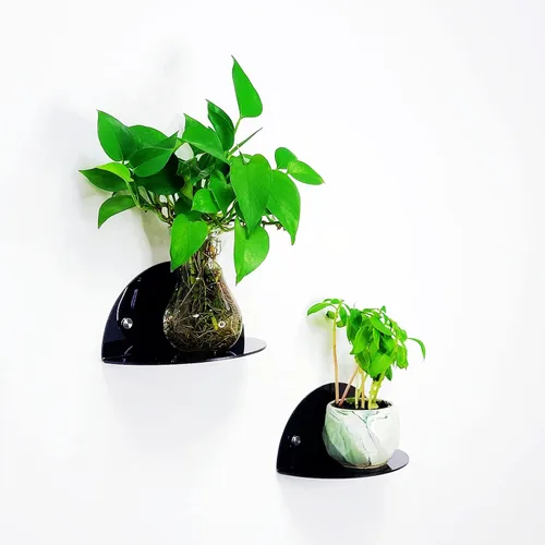 Miniatura 7 de ROYALITA Estantes Pequeños de Acrílico Decoración de Habitación Estantes Flotantes (Paquete de 2, 8 Pulgadas de Diámetro) - Soporte de Exhibición