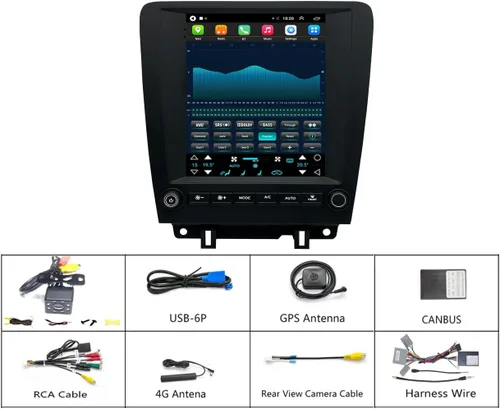 Miniatura 6 de Para Ford Mustang Radio Actualización 2010-2014 Android Estéreo Navegación Reemplazo 9.7 Pulgadas Pantalla Táctil Inalámbrica Carplay WiFi Cámara