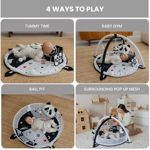 Miniatura 2 de Aila+Aiden Centro de actividades para bebés 6 en 1 XL y pozo de pelotas, tapete de juego para bebés y gimnasio de juego, juguetes de exploración