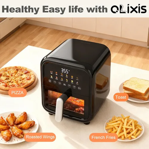 Miniatura 7 de OLIXIS Freidora de aire de 7.9QT con ventana, freidora de aire grande 12-en-1 para la familia, tecnología de aire rápido de 400°F para crujiente