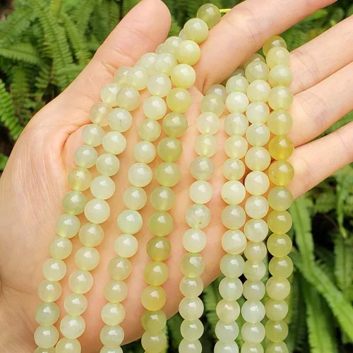 Miniatura 4 de 90 piezas Adabele Jade Natural Nuevo Serpentina Piedras Preciosas Curativas 8mm (0.31 pulgadas) Cuentas Redondas Sueltas Espaciadoras de Piedra