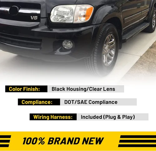 Miniatura 3 de Faros antiniebla compatibles con Toyota Tundra 2000-2006 Sequoia 2001-2007 con bombillas 9006 12V 51W Lámparas de conducción de repuesto incluido