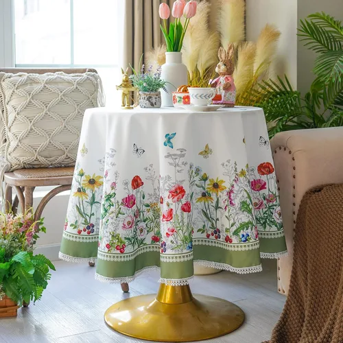 Miniatura 10 de SUTAVIA Mantel de encaje floral impermeable, rectangular, lavable, para el hogar, vacaciones, Acción de Gracias, Navidad, fiesta, comedor