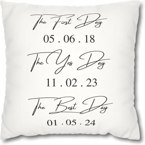 Miniatura 16 de Funda de almohada personalizada para boda con nombres de la pareja y fecha personalizada, almohada con monograma para aniversario de boda, Design #17