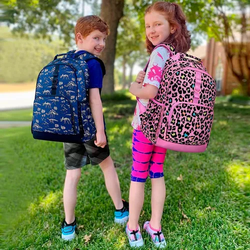 Miniatura 3 de Choco Mocha Mochila de escuela primaria de 17 pulgadas para niños, rosa (Leopard-pink)