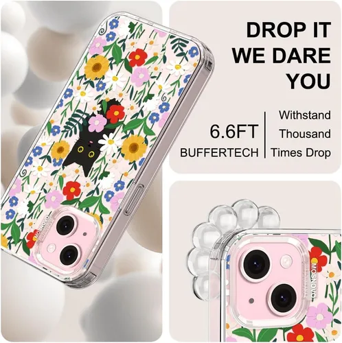 Miniatura 5 de MOSNOVO - Funda para iPhone 14/15 Plus, protección Buffertech contra caídas de grado militar (6.6 pies), antidesprendimiento, poliuretano