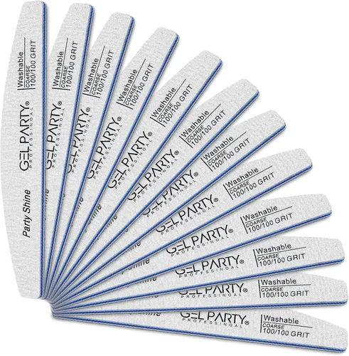 Miniatura 37 de GELPARTY - Limas de uñas profesionales de grano 80/80 cuadradas, paquete de 12 tablas de esmeril lavables de doble cara, grano extra grueso