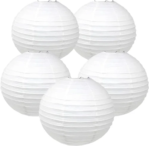 Miniatura 9 de Linterna de papel de dragón de nube de 8 pulgadas, lámpara de papel china japonesa (juego de 5, beige)