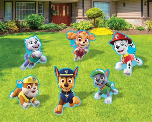 Señales de patio de Paw Patrol con estacas de metal, personajes de 17 pulgadas