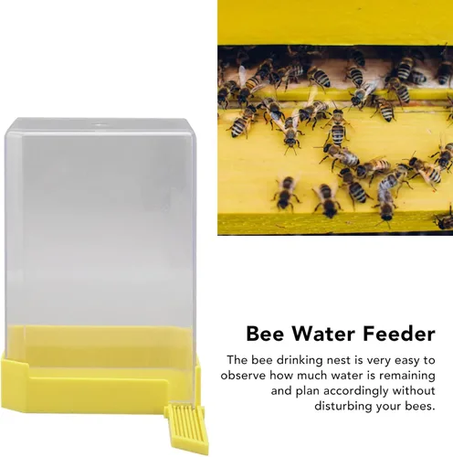 Miniatura 3 de Estación de riego de abejas, dispensador de bebida de gran capacidad de 37.2 fl oz con entrada cuadrada para abejas, herramienta de apicultura al