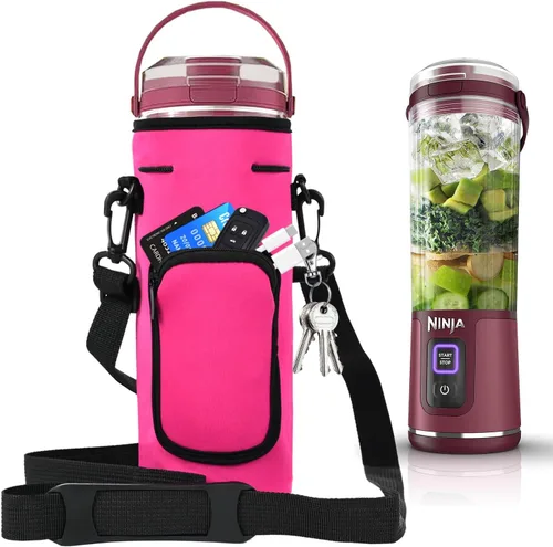 Miniatura 8 de Funda de almacenamiento para licuadora portátil Ninja Blast con correa para el hombro y bolsillo para accesorios Compatible con Ninja Negro