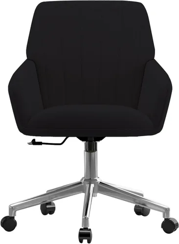 Miniatura 18 de Silla de escritorio de terciopelo con rayas para oficina en casa, silla tapizada moderna con altura ajustable y giro de 360°, con ruedas, silla