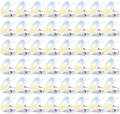 Miniatura 13 de FREELICHT Paquete de 24 unidades de iluminación LED empotrada de 4 pulgadas, 5CCT seleccionable, luces LED de lata planas regulables, 7W, 700LM, ETL