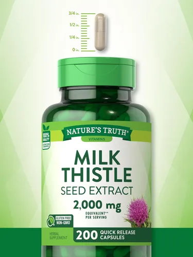 Miniatura 4 de Nature's Truth Suplemento de cardo mariano 200 cápsulas Extracto de semilla sin OMG y sin gluten Silimarina Marianum