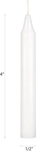 Miniatura 2 de Mega Candles 20 piezas Velas Cónicas Mini Sin Perfume Blancas Exquisitas, 4 Pulgadas de Alto x 1/2 Pulgada de Diámetro, Campanillas Mágicas, Blanco