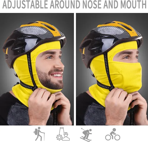 Miniatura 3 de Achiou - Pasamontañas, máscara facial, para hombres o mujeres, máscara de cara completa con capucha, para nieve, motocicleta, correr, clima frío