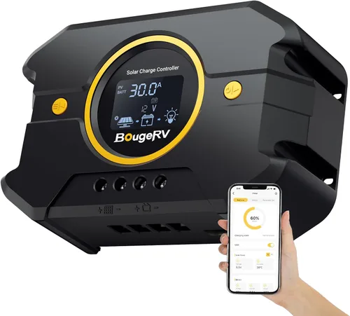 Miniatura 9 de BougeRV Li 10A PWM Controlador de carga solar 12V 24V, regulador de panel solar con pantalla retroiluminada, puerto USB, parámetro ajustable