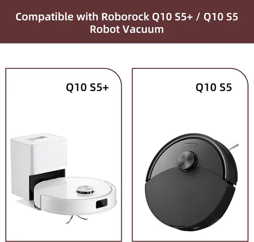 Miniatura 2 de Paquete de 13 accesorios Q10S5 de repuesto compatible con robot aspirador Roborock Q10 S5 / Q10 S5+ Plus, 1 cepillo principal, 4 almohadillas