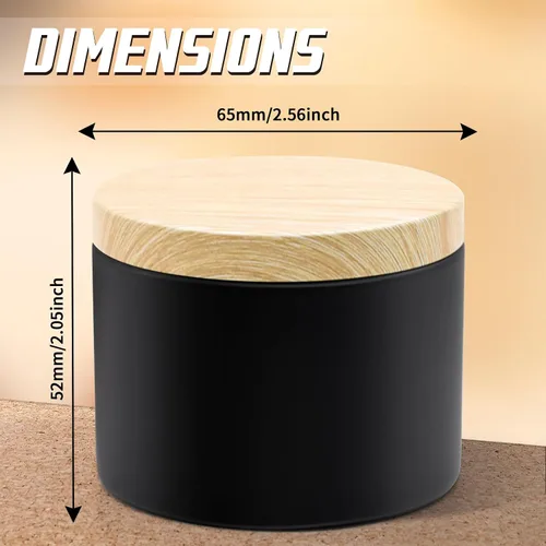 Miniatura 3 de Paquete de 12 tarros de velas, latas de velas de 4 onzas con tapas de impresión de grano de madera de metal, tarros de velas de metal vacíos