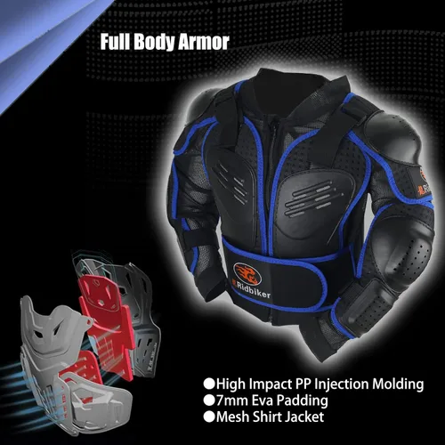 Miniatura 2 de RIDBIKER - Chaleco protector de pecho para niños, equipo de motocross, moto todo terreno, chaqueta de armadura de cuerpo completo para motocicleta