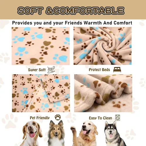 Miniatura 2 de Rezutan Mantas para Perros Grandes, Mantas de Franela para Perros y Gatos Lavables, Suave Manta para Mascotas y Funda para Jaula de Perro, Lindo