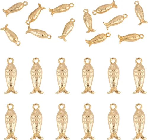 Miniatura 13 de FASHEWELRY 20 dijes de abejas de latón chapados en oro de 18 quilates, dijes de abeja dorados, dijes de joyería rellenos de oro con anillo de salto