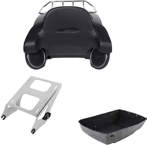 Miniatura 18 de TCMT Caja de maletero para motocicleta King con respaldo envolvente y portaequipajes con altavoces, para 2 personas, compatible con Harley 2014-2025