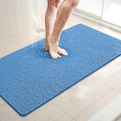 Miniatura 75 de LuxStep - Tapete de ducha, de 24 x 36 pulgadas, tapete de baño antideslizante con drenaje, tapete de baño de cloruro de polivinilo, de secado Gris
