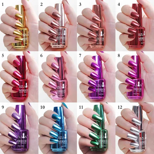 Miniatura 2 de KYDA Esmalte de uñas de espejo plateado de 0.6 fl oz, esmalte de espejo brillante brillante para arte de uñas, arte de uñas de efecto metálico
