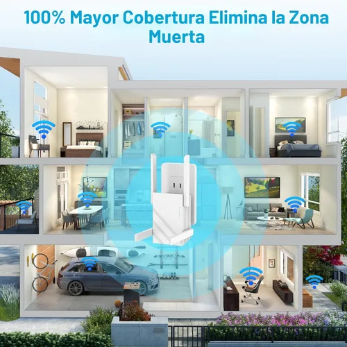 Miniatura 3 de Amplificador de señal WiFi de 1.2 Gbps 2025, hasta 12880 pies cuadrados, banda dual 5 GHz/2.4 GHz, extensores WiFi amplificador de señal