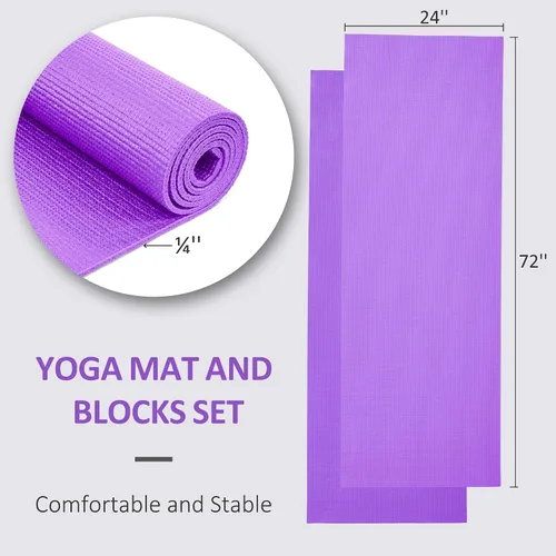 Miniatura 2 de Signature Fitness - Tapete de yoga multiusos de 0.25 pulgadas de grosor, alta densidad, sin desgarros, con correa y características ligeras para uso