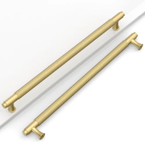 Miniatura 32 de Paquete de 10 tiradores dorados de 5 pulgadas (128 mm) para armarios con estrías, tiradores para cajones de cocina, herrajes para armarios