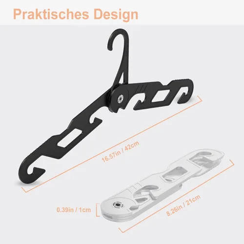 Miniatura 2 de Perchas de viaje de alta calidad, perchas plegables portátiles, súper rodamiento plegable, estante de secado de ropa plegable para viajes, uso en 3