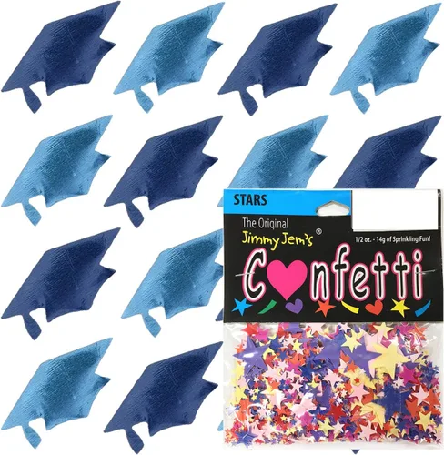 Miniatura 45 de Confetti Grad Cap Negro, Azul Marino Combo - 2 bolsas de media onza (1 oz)