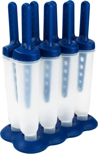 Miniatura 8 de Tovolo Molde para paletas gemelas con palillos, paquete de 4 moldes reutilizables para paletas de hielo con sabor casero, golosinas congeladas, Azul