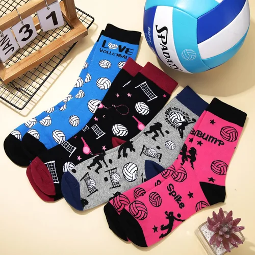 Miniatura 3 de Vicenpal 4 pares de calcetines novedosos de fútbol americano, baloncesto, fútbol, golf, calcetines casuales de regalo, para hombres, mujeres