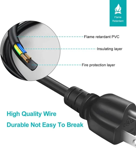 Miniatura 3 de Cable de alimentación de 3 clavijas para TV LG 42LG50 42LK450 32LG30 42CS570 42LK520 32LV2500 42LF11 42LG20 42LG30 42LG30DC 42LG70 42LG70 42LG20