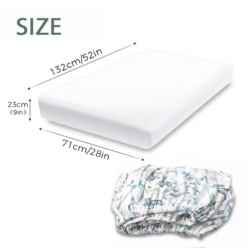 Miniatura 5 de DILIMI Sábana bajera ajustable para cuna para bebé, niños y niñas, sábana de bebé ultrasuave para cuna estándar y colchón de niño pequeño, hoja verde