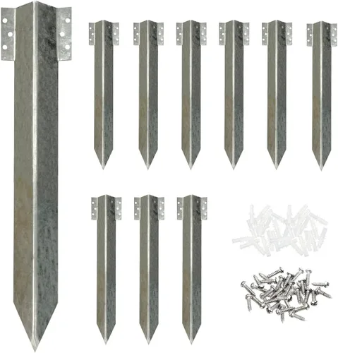 10 estacas para dormir, estacas de metal resistentes, estacas de reparación de postes de valla, estacas de tierra, estaca de metal para suelo, cama