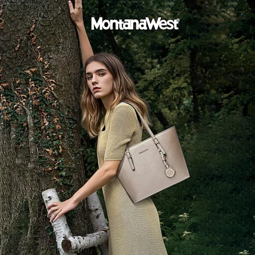 Miniatura 2 de Montana West Bolso de mano para mujer bolso de hombro de cuero vegano tamaño grande y mediano juego de 2 monederos